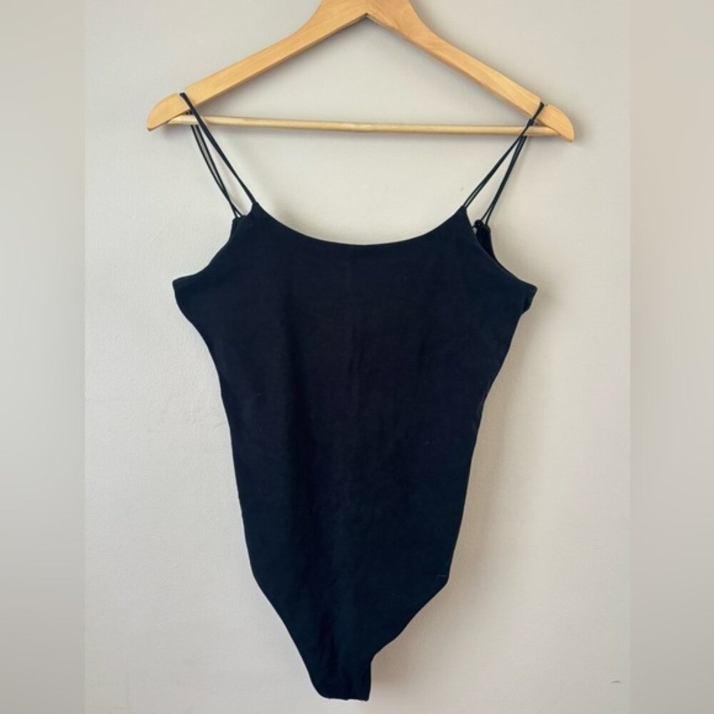 Express Black Open Back Sleek Bodysuit | Size Small | One-Piece Essential